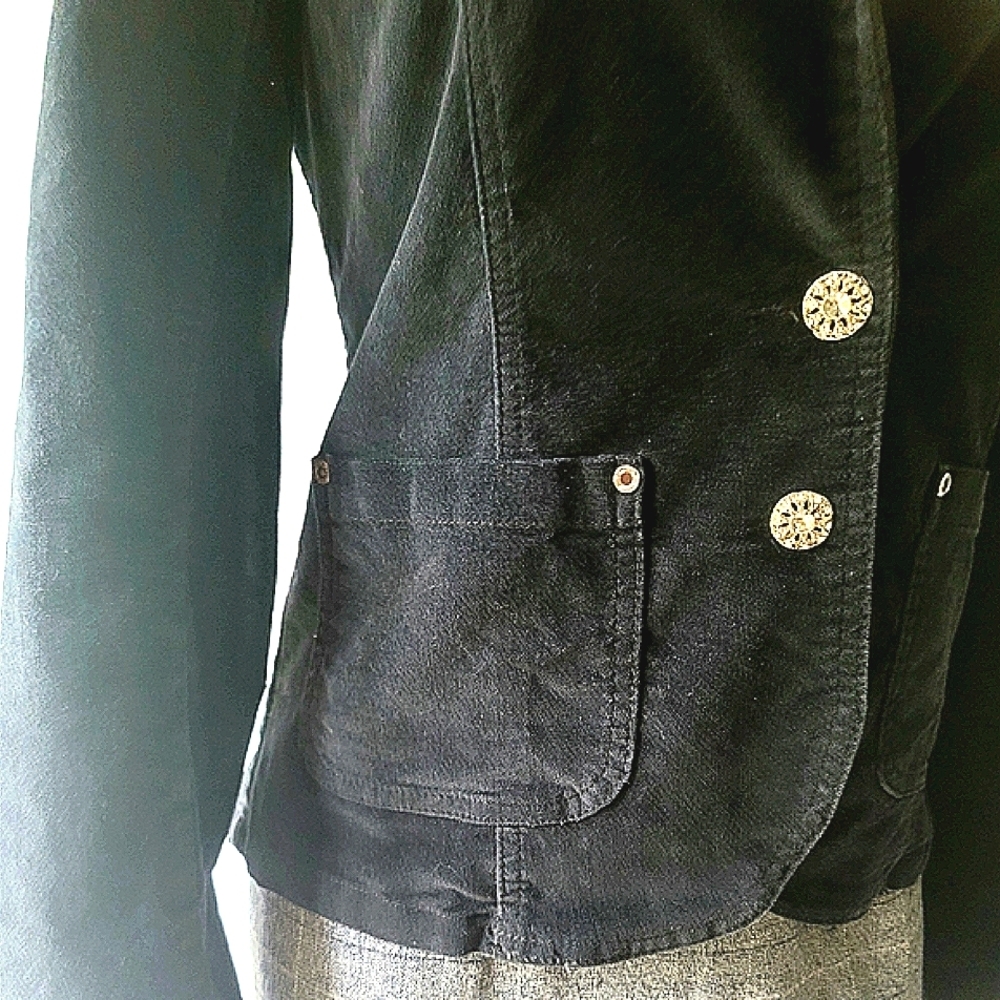 Nevada Petite Suede Rhinestone Button Jacket Size S - Picture 3 of 12